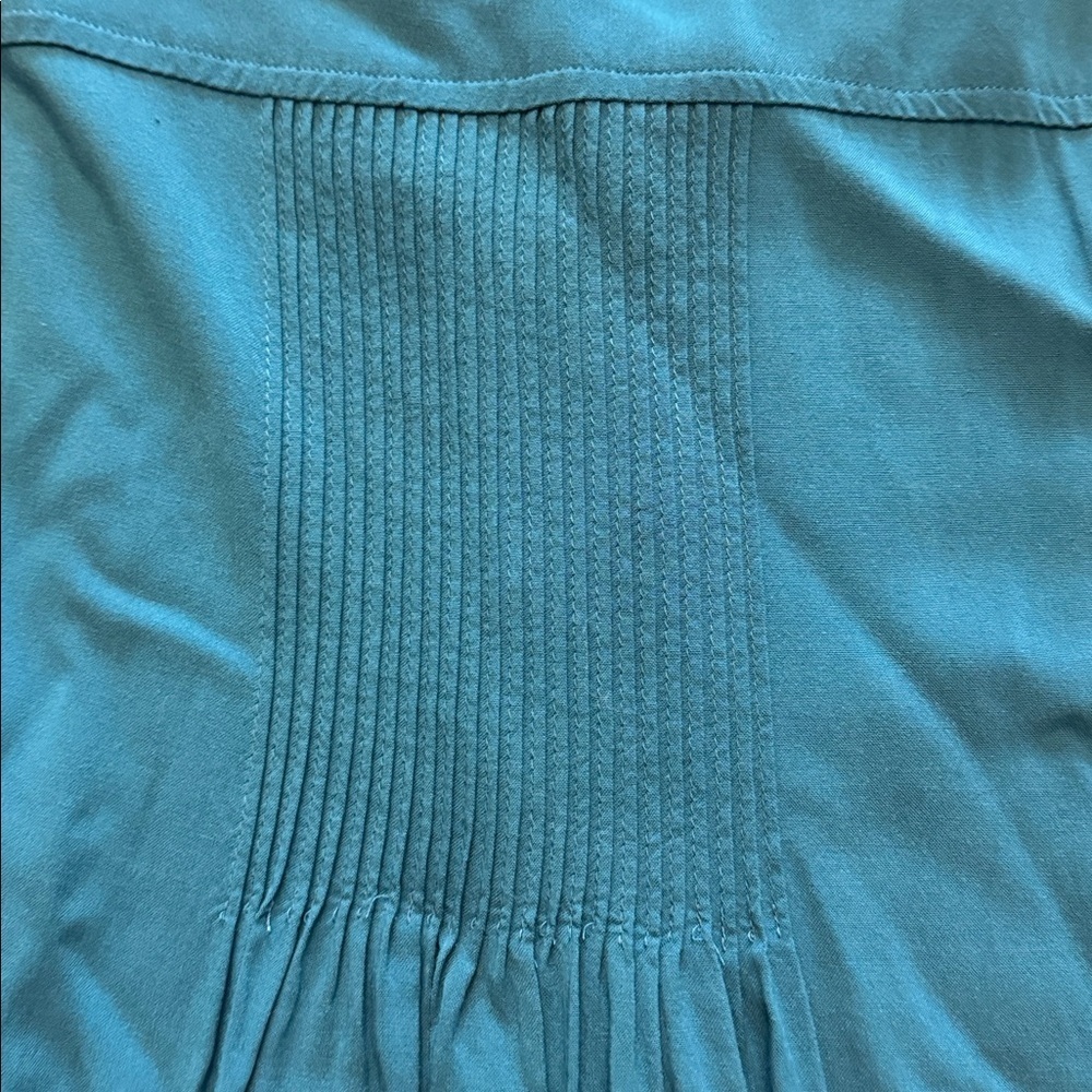 Sundance Sera Ruffle Boho Ribbed Blue Blouse - Picture 11 of 11